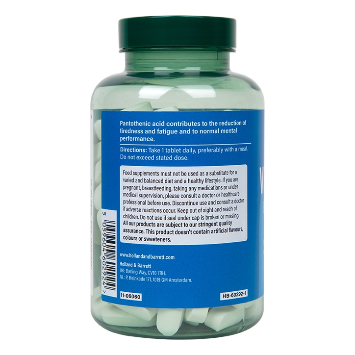 Holland & Barrett Slow Release Vitamin B5 + Panthothenic Acid 500mg 120 Tablets